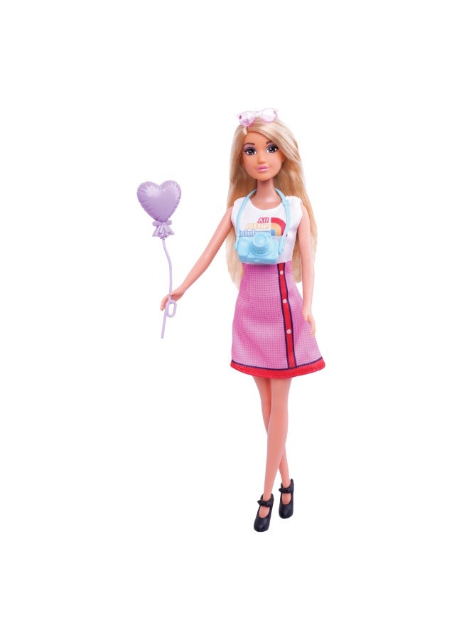 Mira Doll with Baby Girl & Scooter 11.5-inch Mira doll and 5-inch doll picnic series, scooter, camera, balloons - Image 2